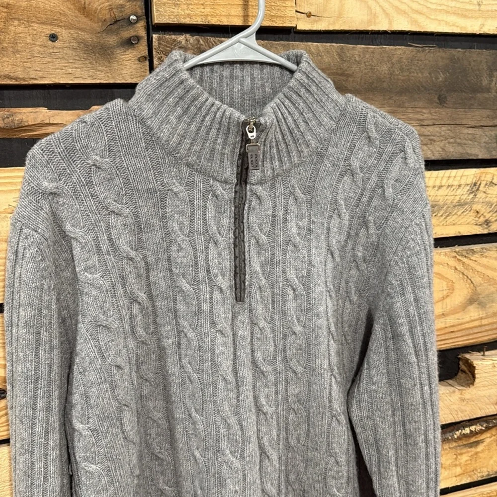 Daniele Blasi Men’s Fisherman‎ Grey 1/4 Zip Wool Blend Made In Italy Sweater